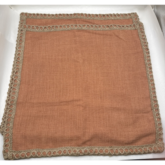 Phantoscope Orange Decorative Throw Pillow COVER Linen Trim Farmhouse *READ... - Picture 7 of 10